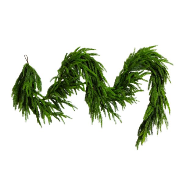 10 Ft Artificial Norfolk Island Pine Garland Real Touch Natural Look Holiday