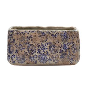 10 Inch Tuscan Ceramic Rectangle Planter Vintage Floral Indoor Decor