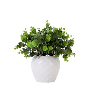 11 Inch Artificial Boxwood Plant Decorative Planter Green Leaves Accent