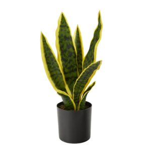 14 Inch Artificial Sansevieria Snake Plant with Variegated Leaves and Nursery