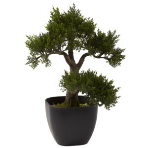 15 Inch Cedar Bonsai Tree Artificial Decorative Plant with Pot 115 Leaves