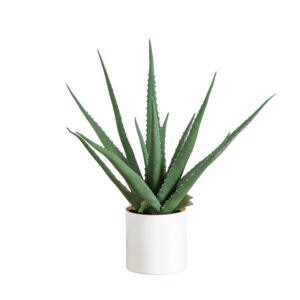 Artificial Agave Plant 17.5 Inch Spiky Leaves Desktop Decor with Planter