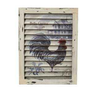 17 Inch Rooster Window Shutter Wall Decor Vintage Rustic Kitchen Art