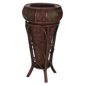 22 Inch Decorative Stand Burgundy Island Inspired Textured Holder
