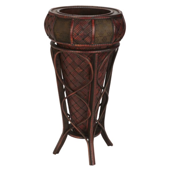 22 Inch Decorative Stand Burgundy Island Inspired Textured Holder