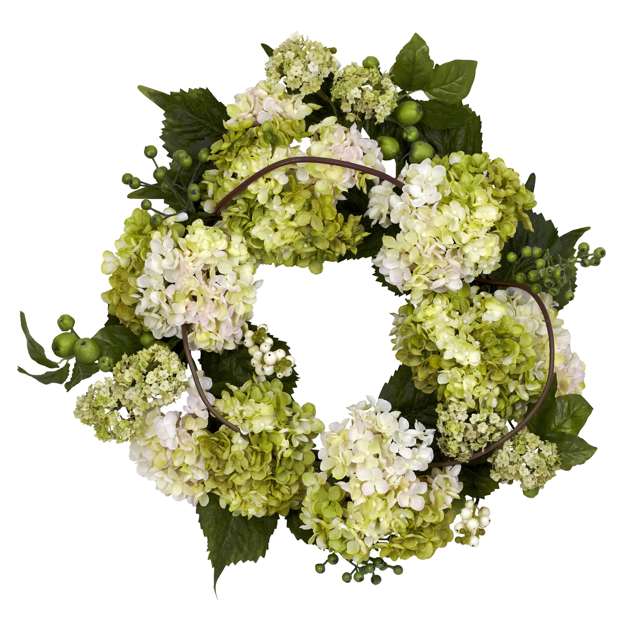 22 Inch Hydrangea Wreath Light Shades Durable Decorative Accent