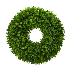 25 Inch Artificial Eucalyptus Wreath Green Leaves Wall Decor 25 by 5 Inches