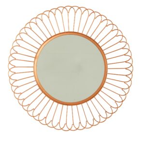 28 Starburst Mirror Wall Decor Brass Finish Metal Loop Centered Reflective