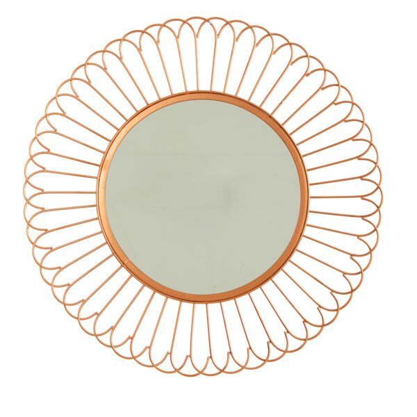 28 Starburst Mirror Wall Decor Brass Finish Metal Loop Centered Reflective