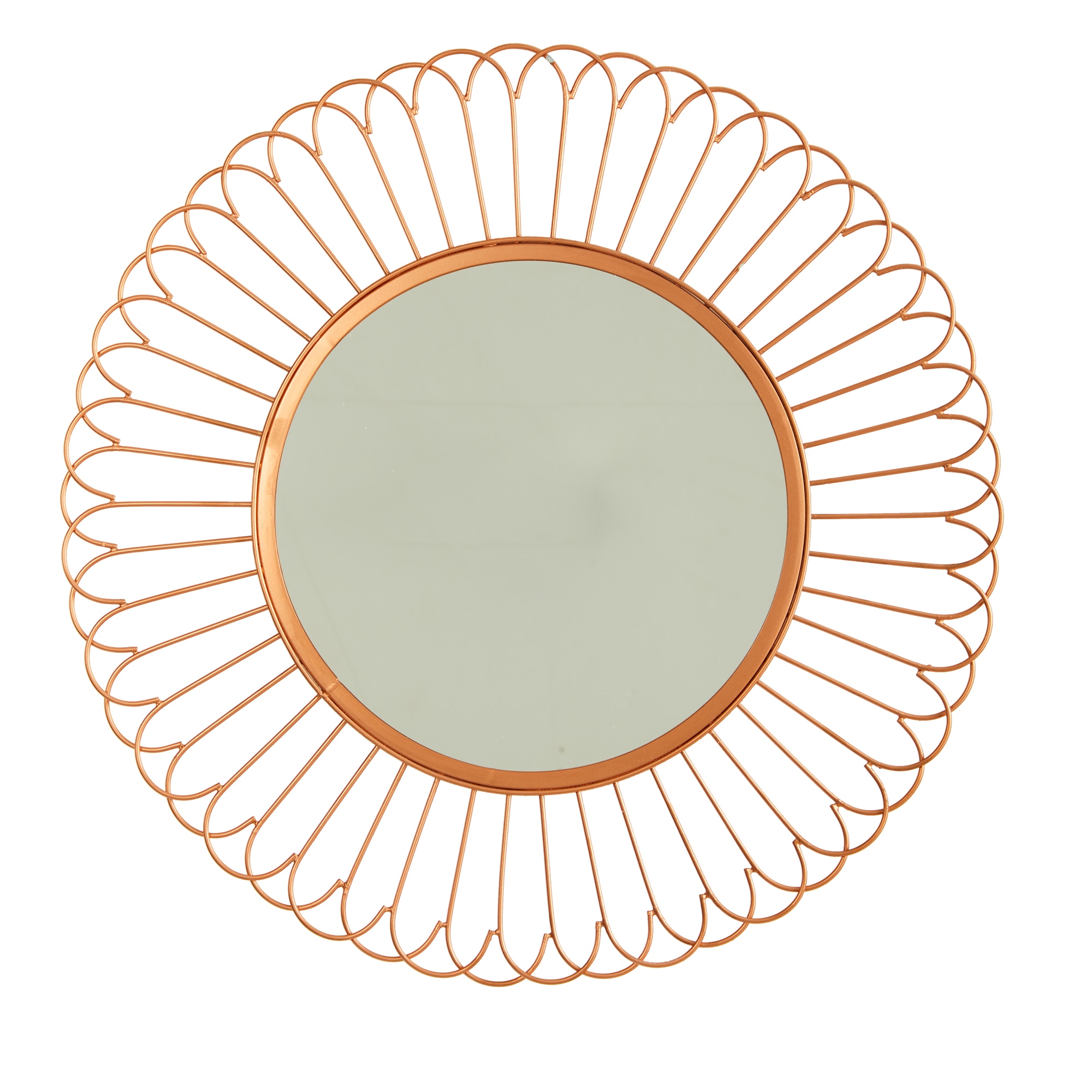 28 Starburst Mirror Wall Decor Brass Finish Metal Loop Centered Reflective