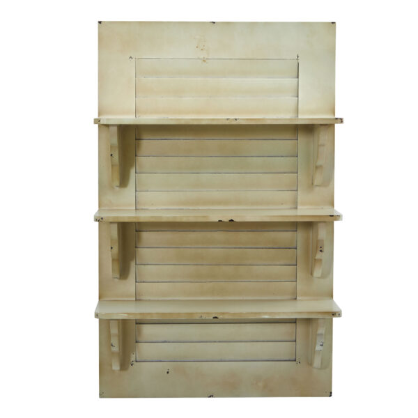 Vintage Window Shutter Shelf Unit 31.75 Inch Light Bleached Wood Wall Decor