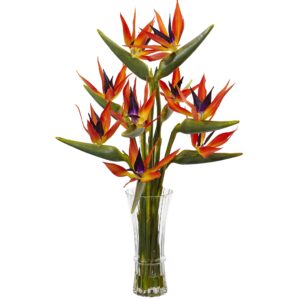 32 Inch Large Birds of Paradise Artificial Flower Arrangement with Vase