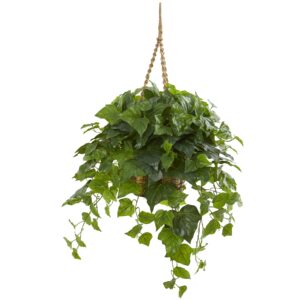 38 Inch London Ivy Plant Hanging Basket Real Touch Artificial Indoor Decor