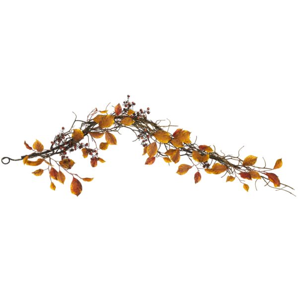 4 Foot Fall Foliage Artificial Garland with Berries and Twig Base Seasonal Decor