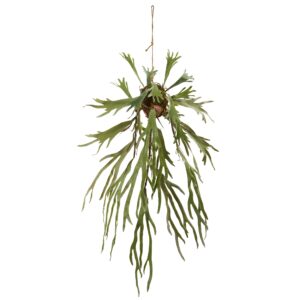 50 Inch Staghorn Artificial Hanging Plant Realistic Silk Green Decor