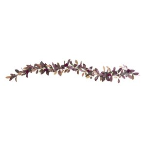 6 Foot Fall Laurel Leaf Garland with Berries Set of 2 Silk Artificial Decor