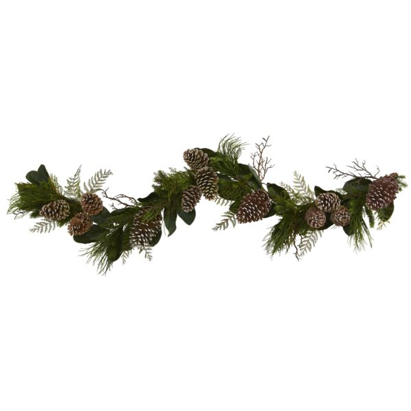 6 Ft Pine Cone and Pine Garland Natural Holiday Greenery Decoration