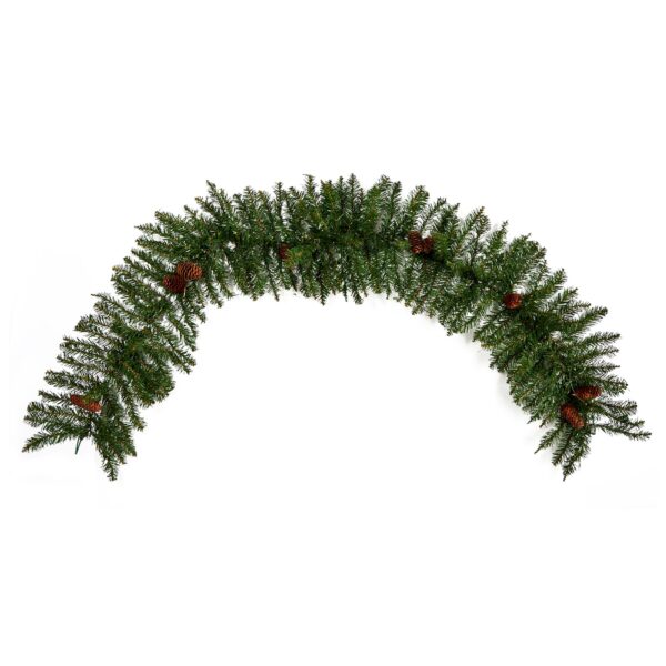 6 Foot Pines Pinecones Christmas Garland 150 Leaves 50 LED Lights Decorative
