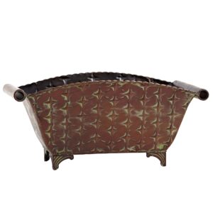 6 Inch Regal Rectangle Metal Planter Rustic Decorative Container 14.75x7 Inch