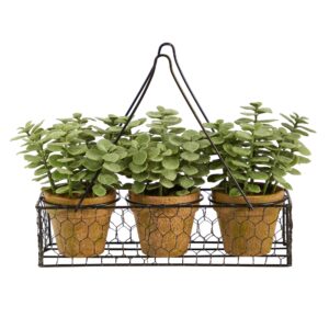 7 Inch Mini Jade Artificial Plant Hanging Planter Bendable Branches Decor