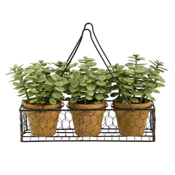 7 Inch Mini Jade Artificial Plant Hanging Planter Bendable Branches Decor