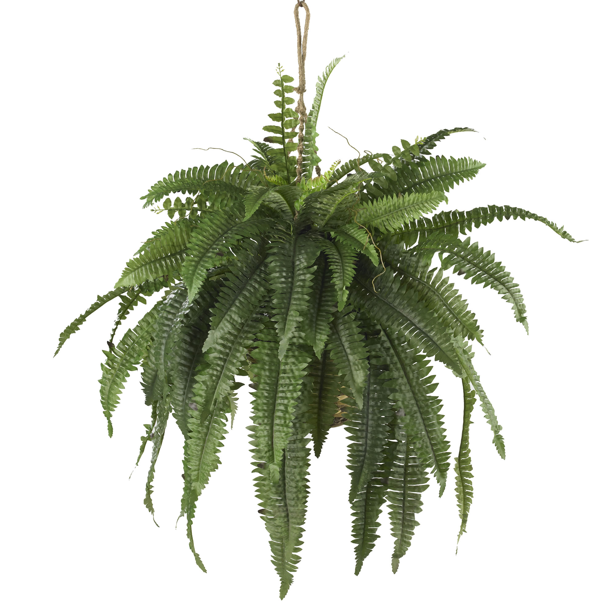 Large Boston Fern Hanging Basket Artificial Indoor Outdoor Decor 32 Inch