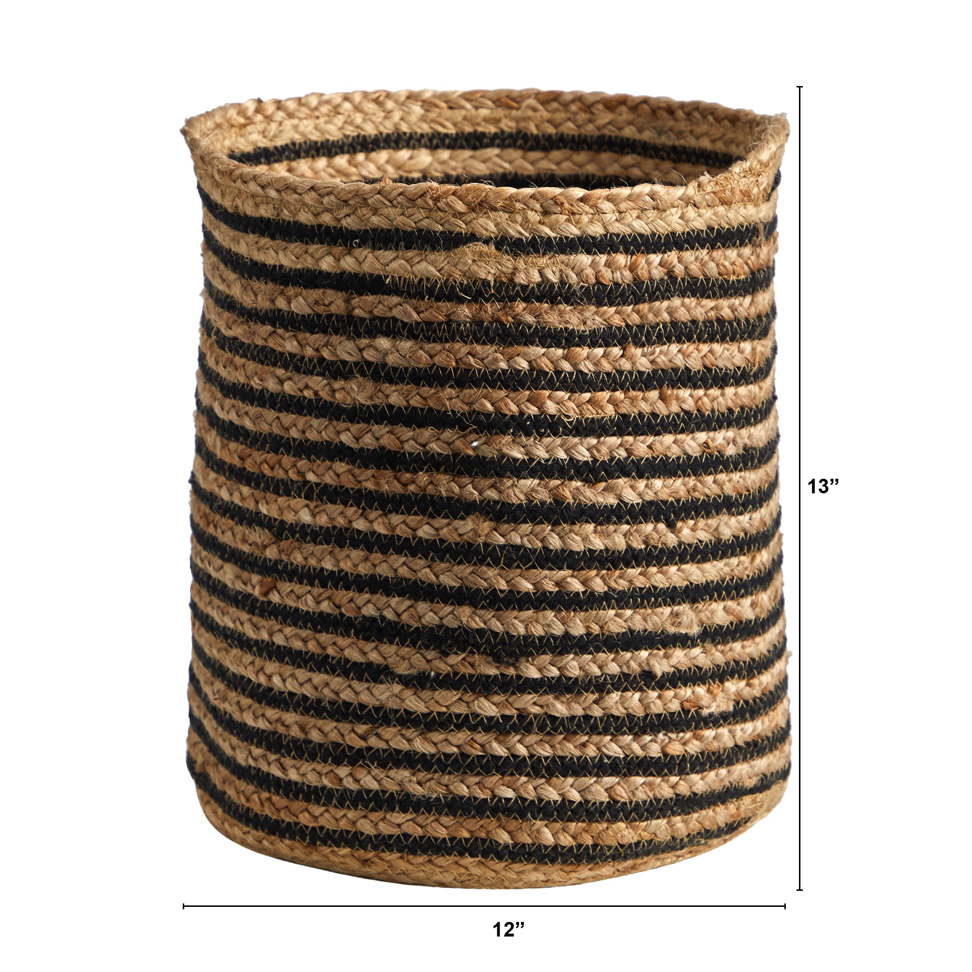 Handmade Natural Jute Basket 13.5 Inch Rustic Planter Boho Decor - Image 2
