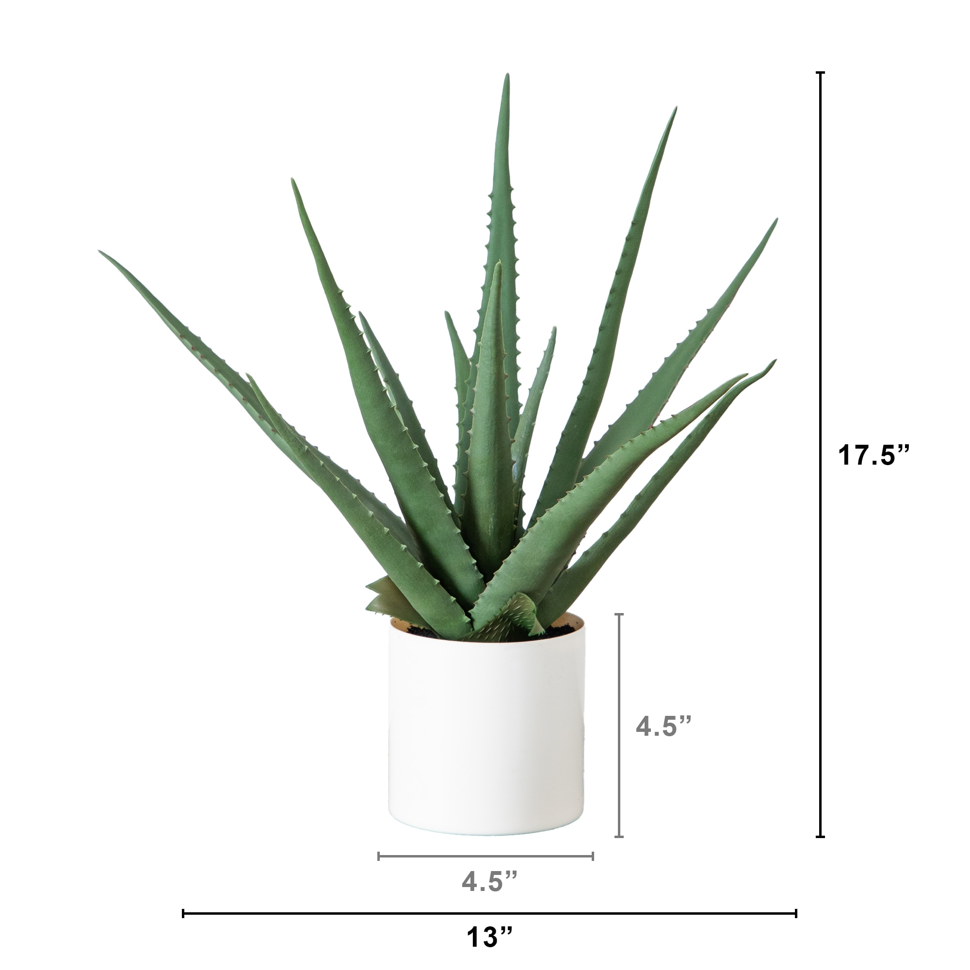 Artificial Agave Plant 17.5 Inch Spiky Leaves Desktop Decor with Planter - Image 2