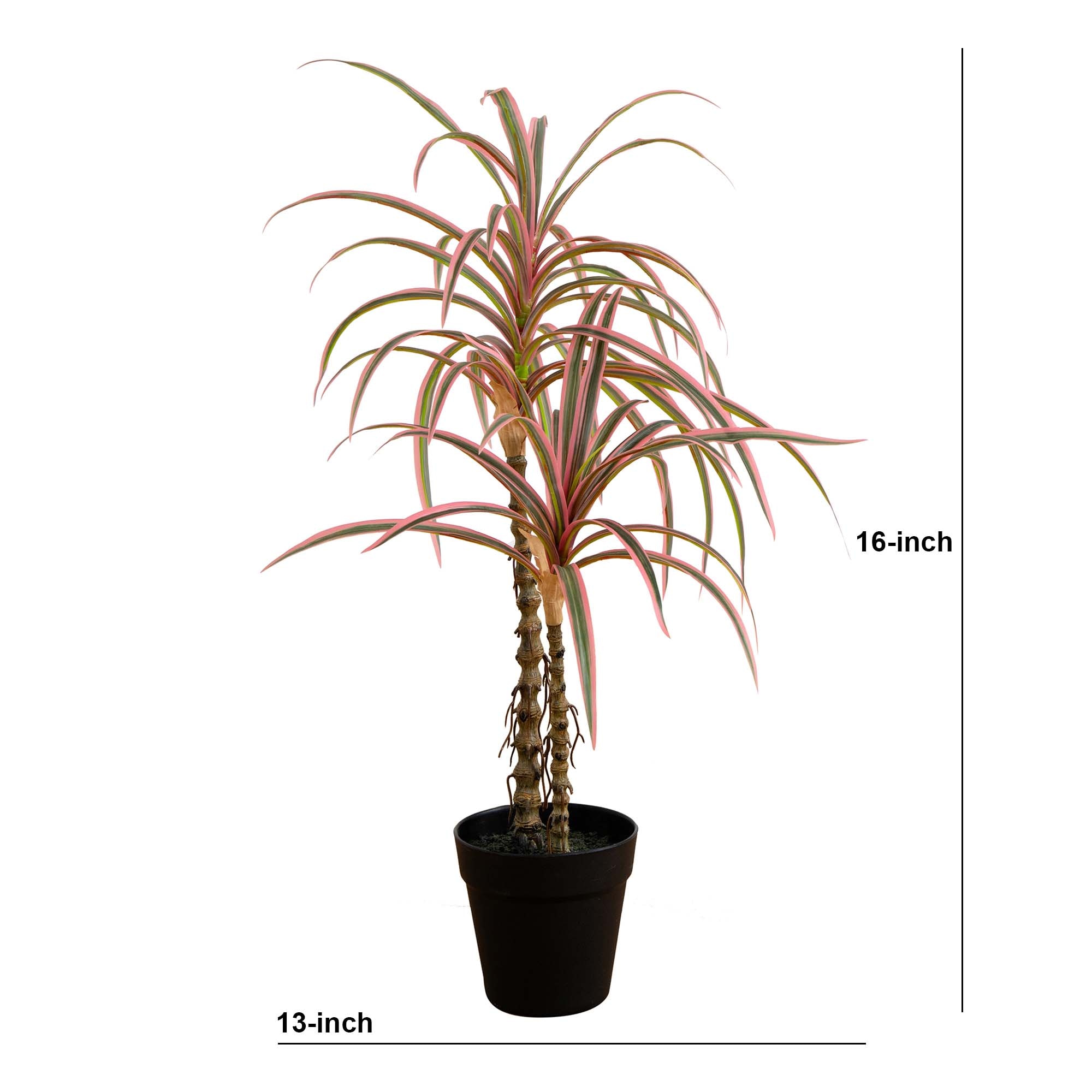 2 Foot Artificial Dracaena Marginata Plant Lifelike Indoor Desktop Decor - Image 2
