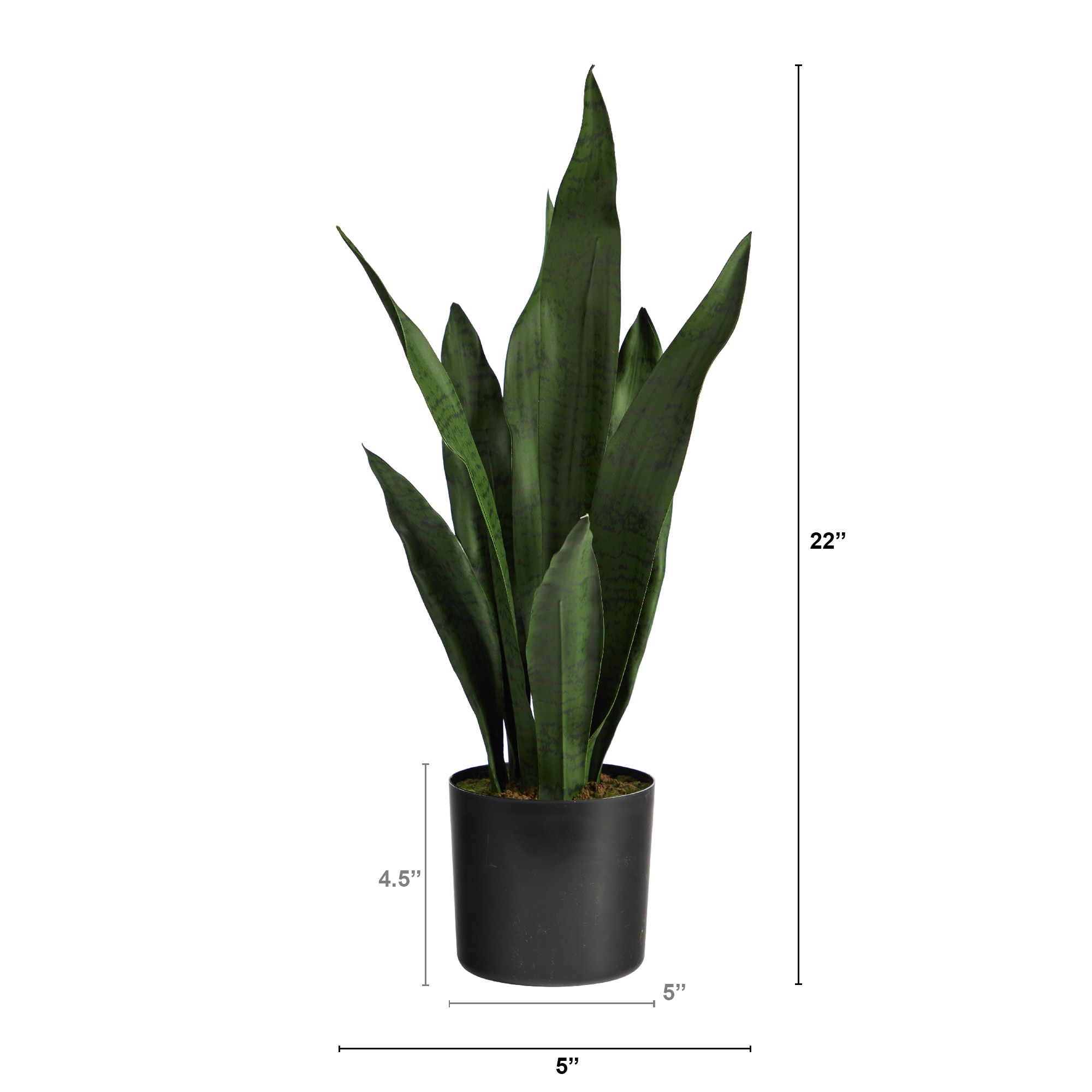 22 Inch Sansevieria Artificial Snake Plant With Nursery Planter Faux Greenery - Image 2