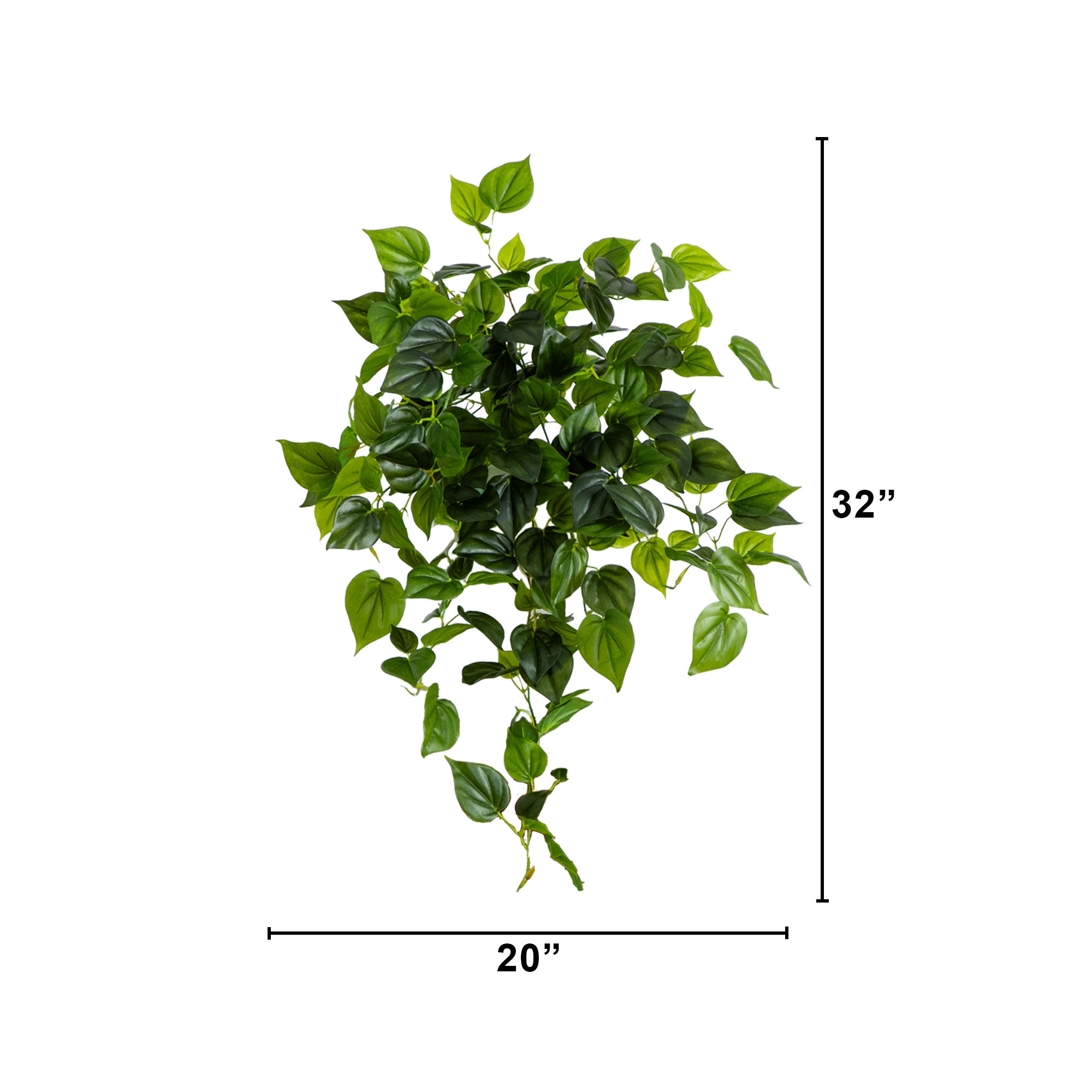 32 Inch Philo Hanging Bush Plant Set of 2 UV Coated Indoor Outdoor Decor - Image 2