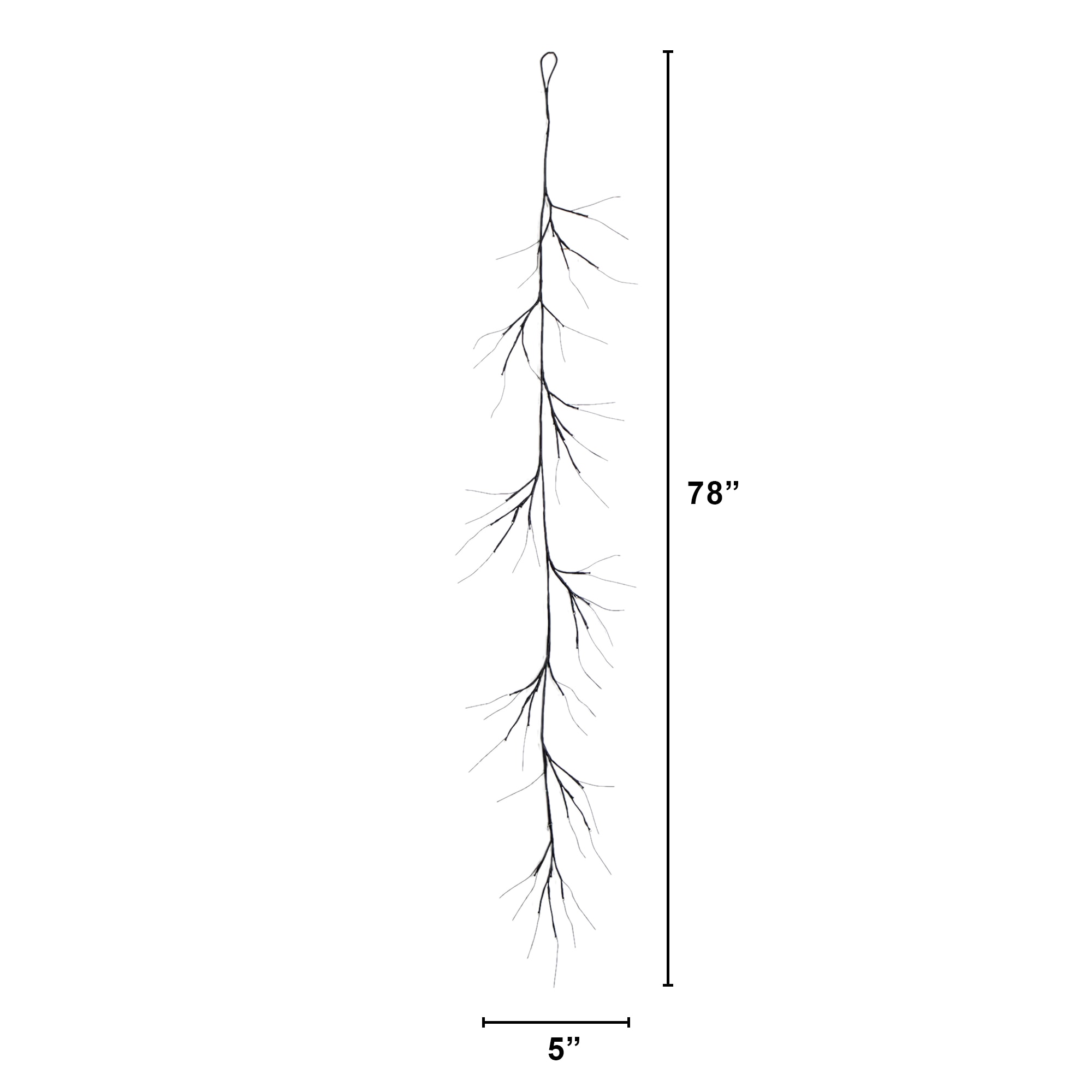 6.5 Ft Black Twig Garland Pre Lit Halloween Decor 48 Purple LED Lights Festive - Image 2