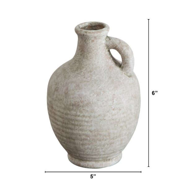 7-In Natural Ceramic Jug Textured Minimalist Home Decor Vase