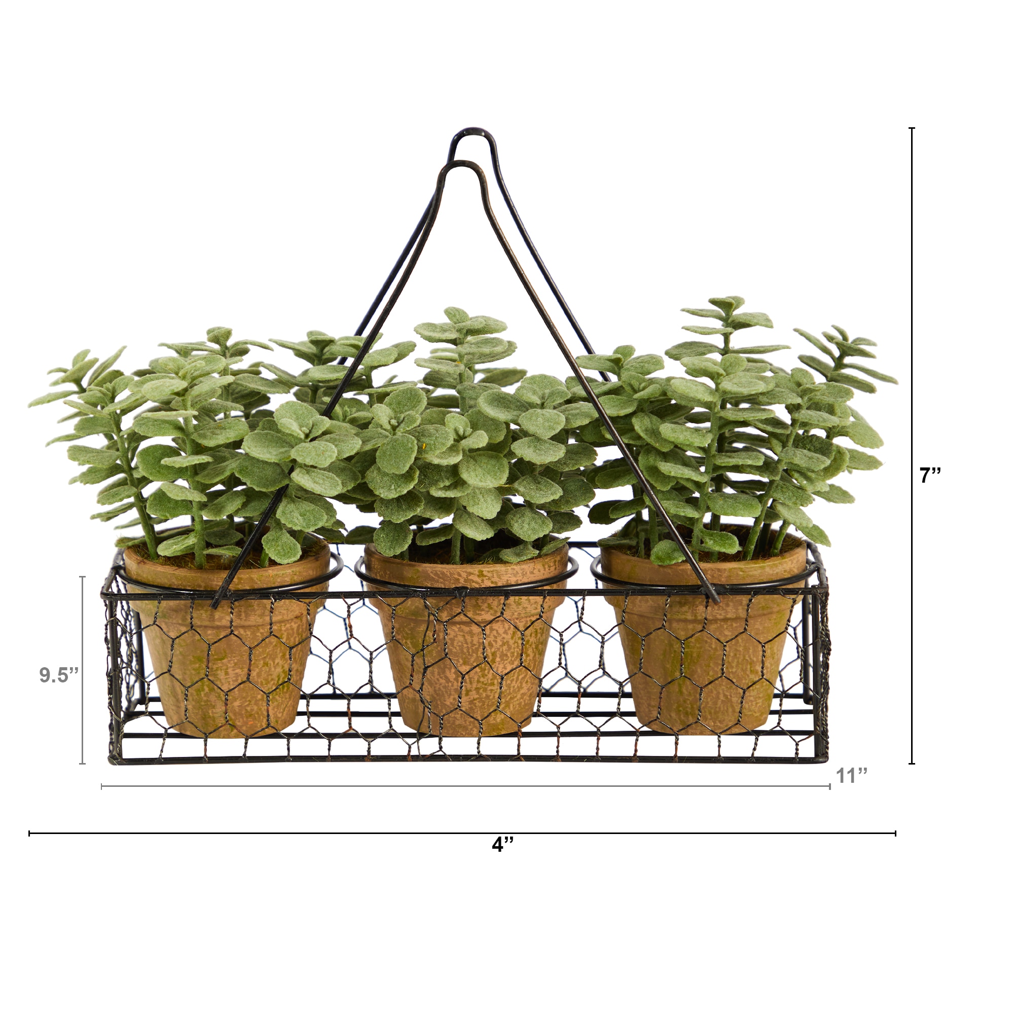 7 Inch Mini Jade Artificial Plant Hanging Planter Bendable Branches Decor - Image 2