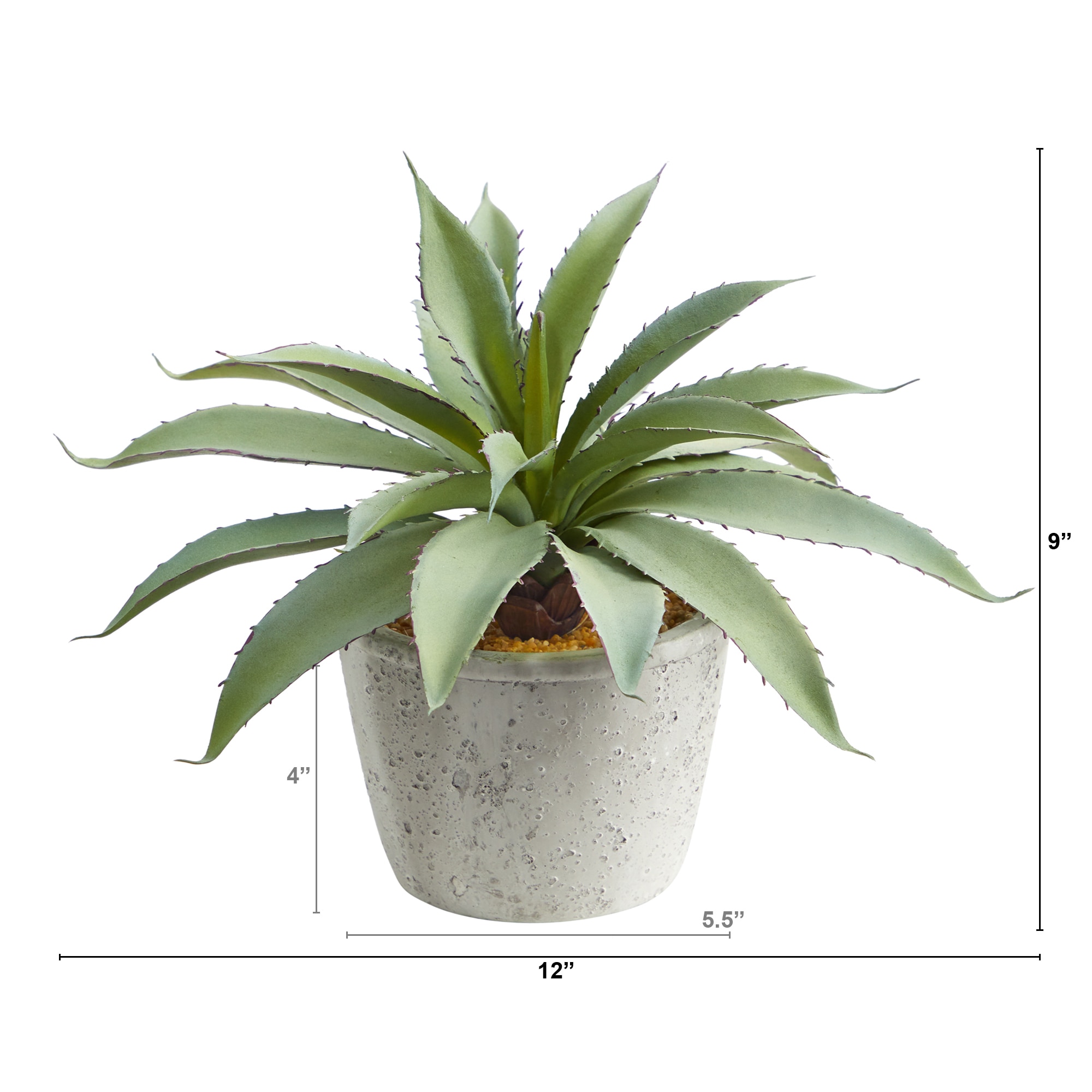 9 Inch Aloe Succulent Artificial Plant Lifelike Variegated Leaves Decor - Image 2