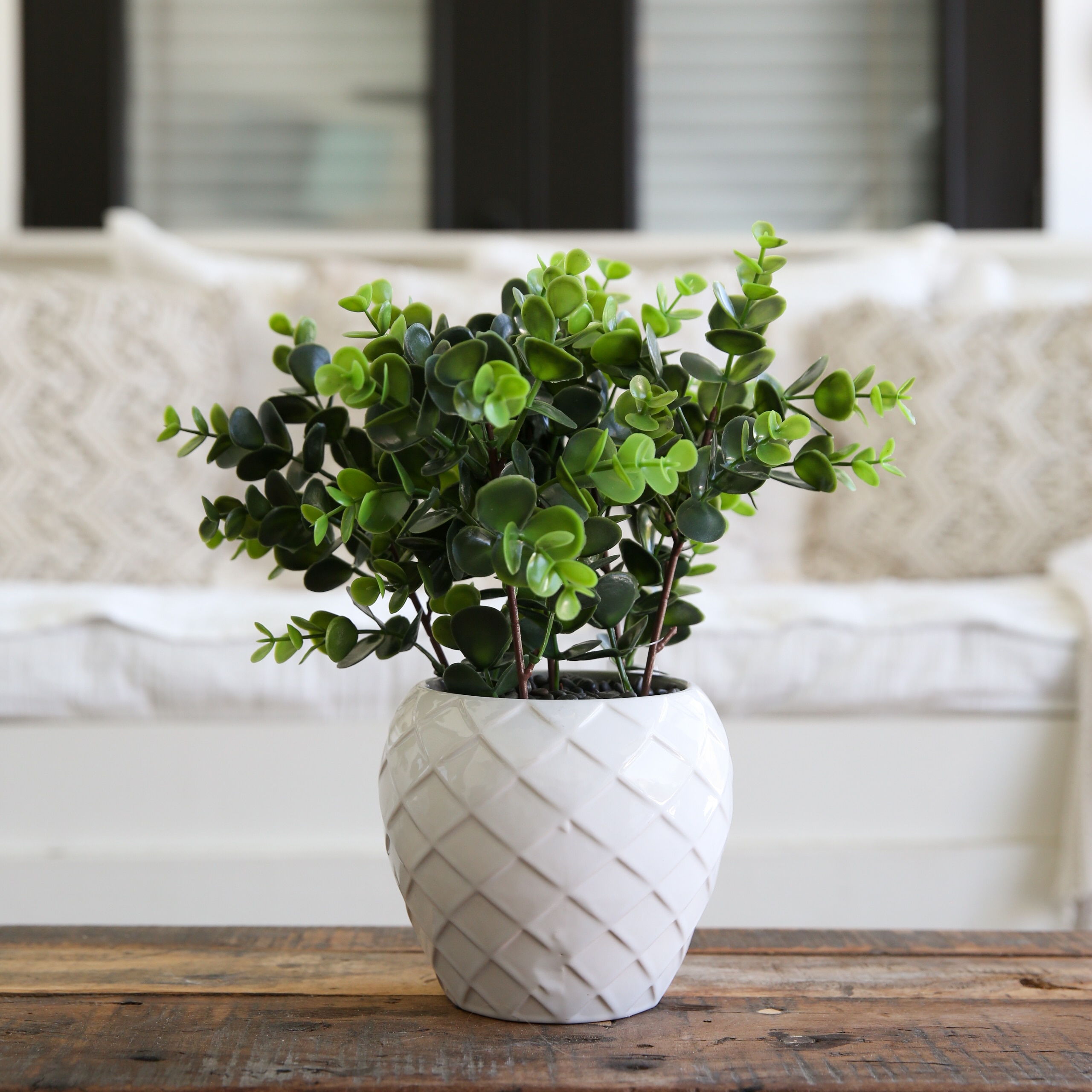 11 Inch Artificial Boxwood Plant Decorative Planter Green Leaves Accent - Image 3