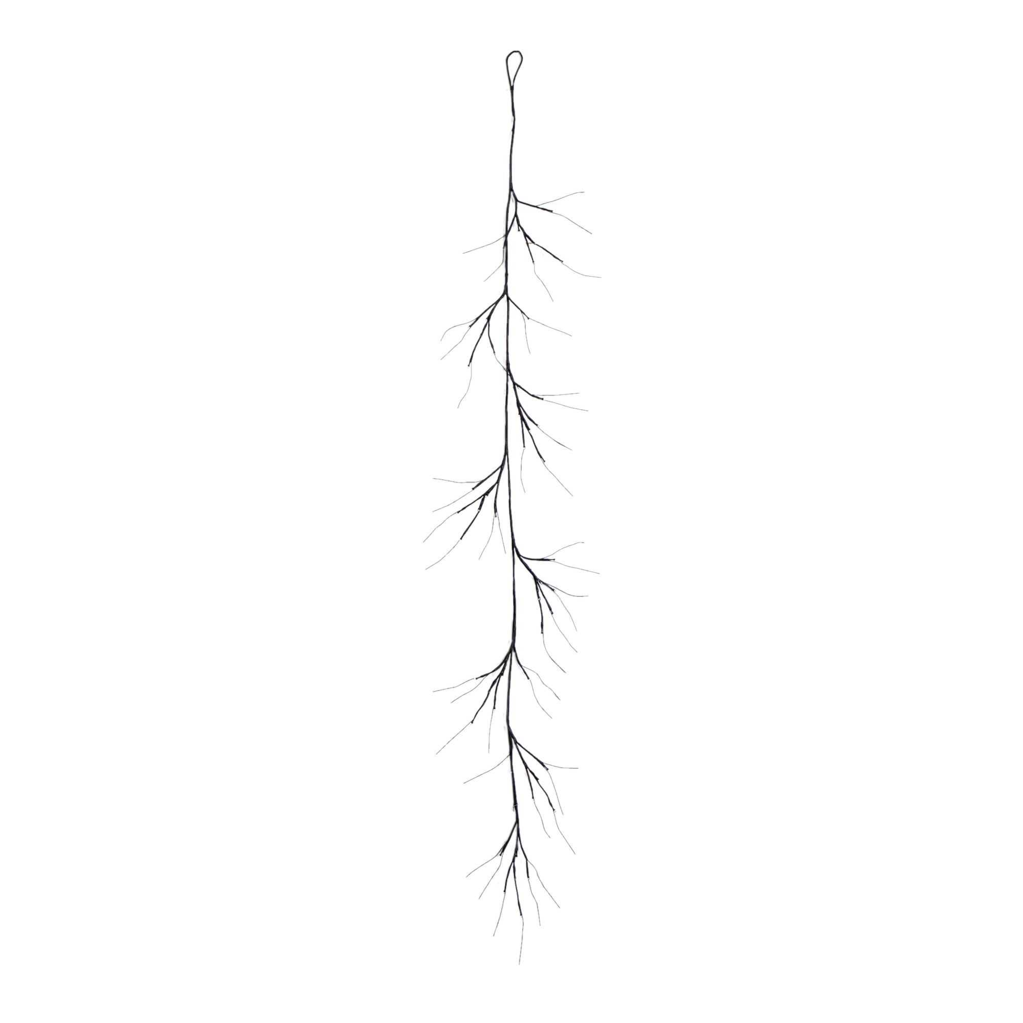 6.5 Ft Black Twig Garland Pre Lit Halloween Decor 48 Purple LED Lights Festive - Image 3