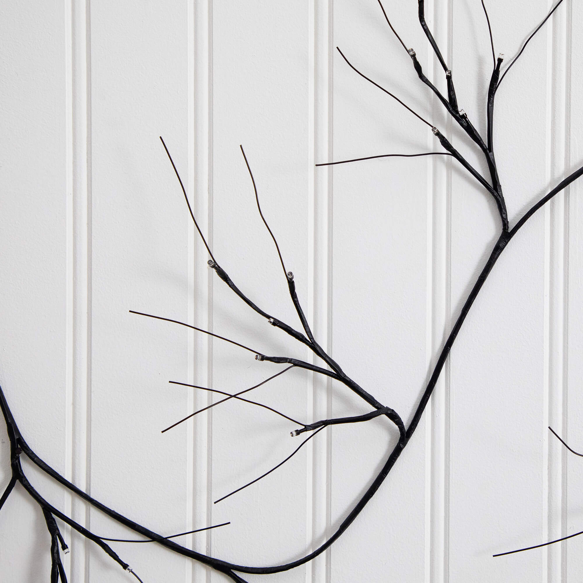 6.5 Ft Black Twig Garland Pre Lit Halloween Decor 48 Purple LED Lights Festive - Image 4