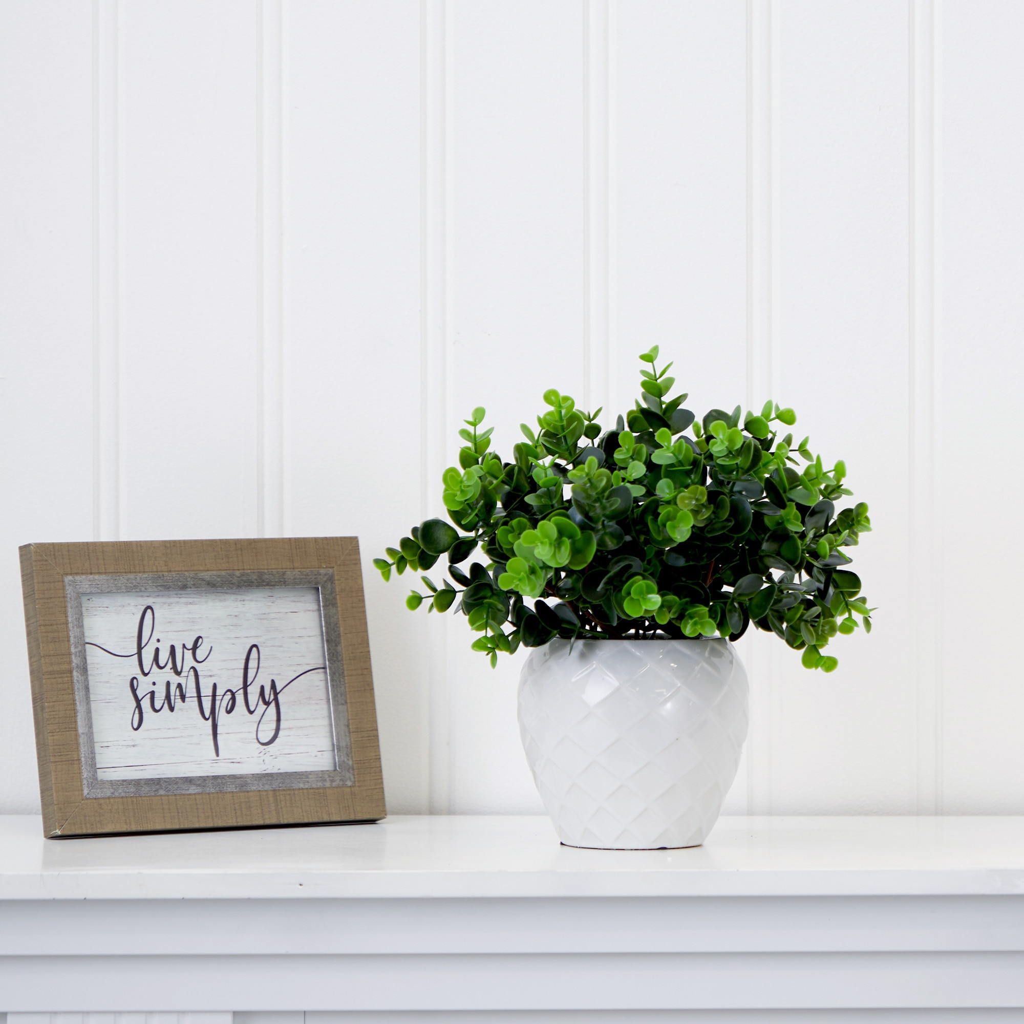 11 Inch Artificial Boxwood Plant Decorative Planter Green Leaves Accent - Image 4