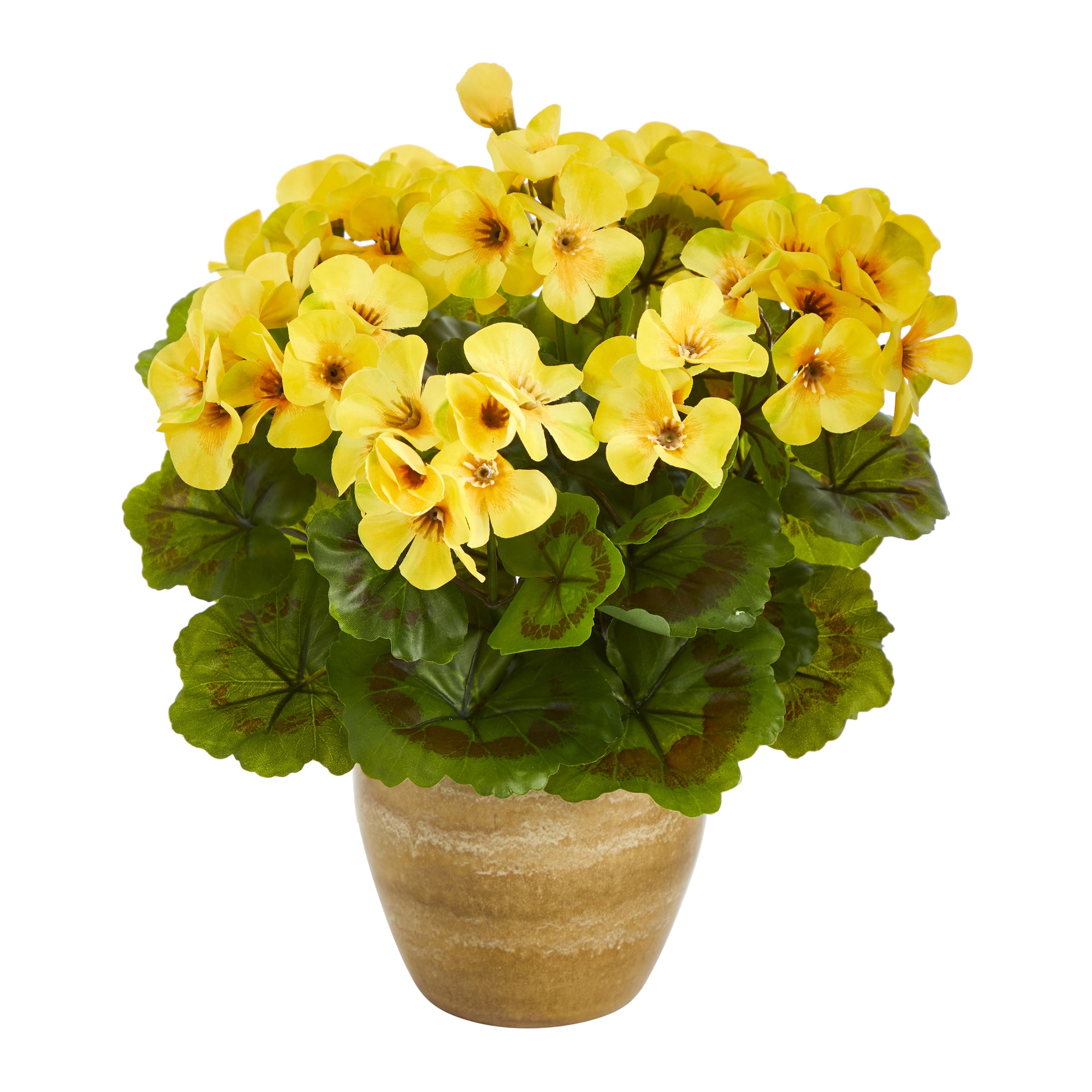 11 Inch UV Resistant Artificial Geranium Plant in Ceramic Planter Indoor - Image 4