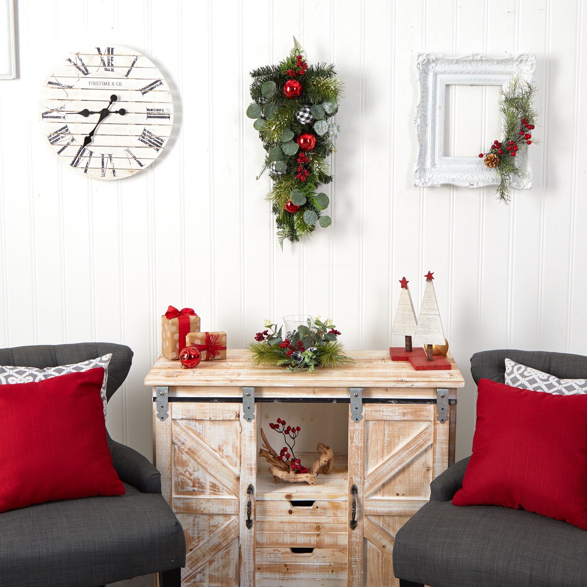 26 Inch Holiday Christmas Greenery Ornament Artificial Swag Decor - Image 4