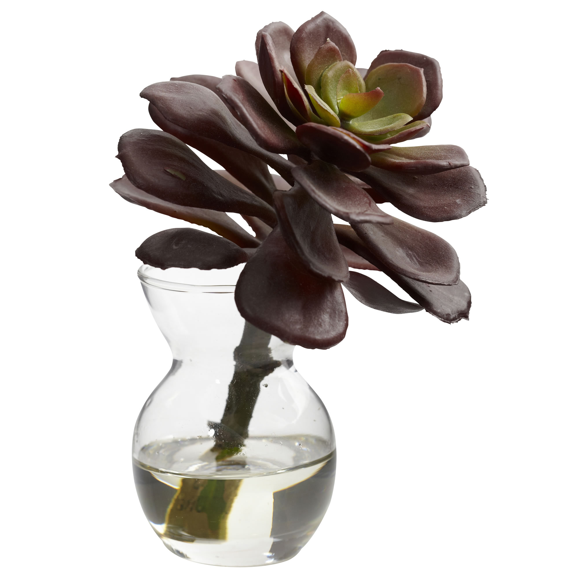 5.5 Inch Succulent Arrangements Set of 3 Faux Plants in Mini Vases with Liquid - Image 4