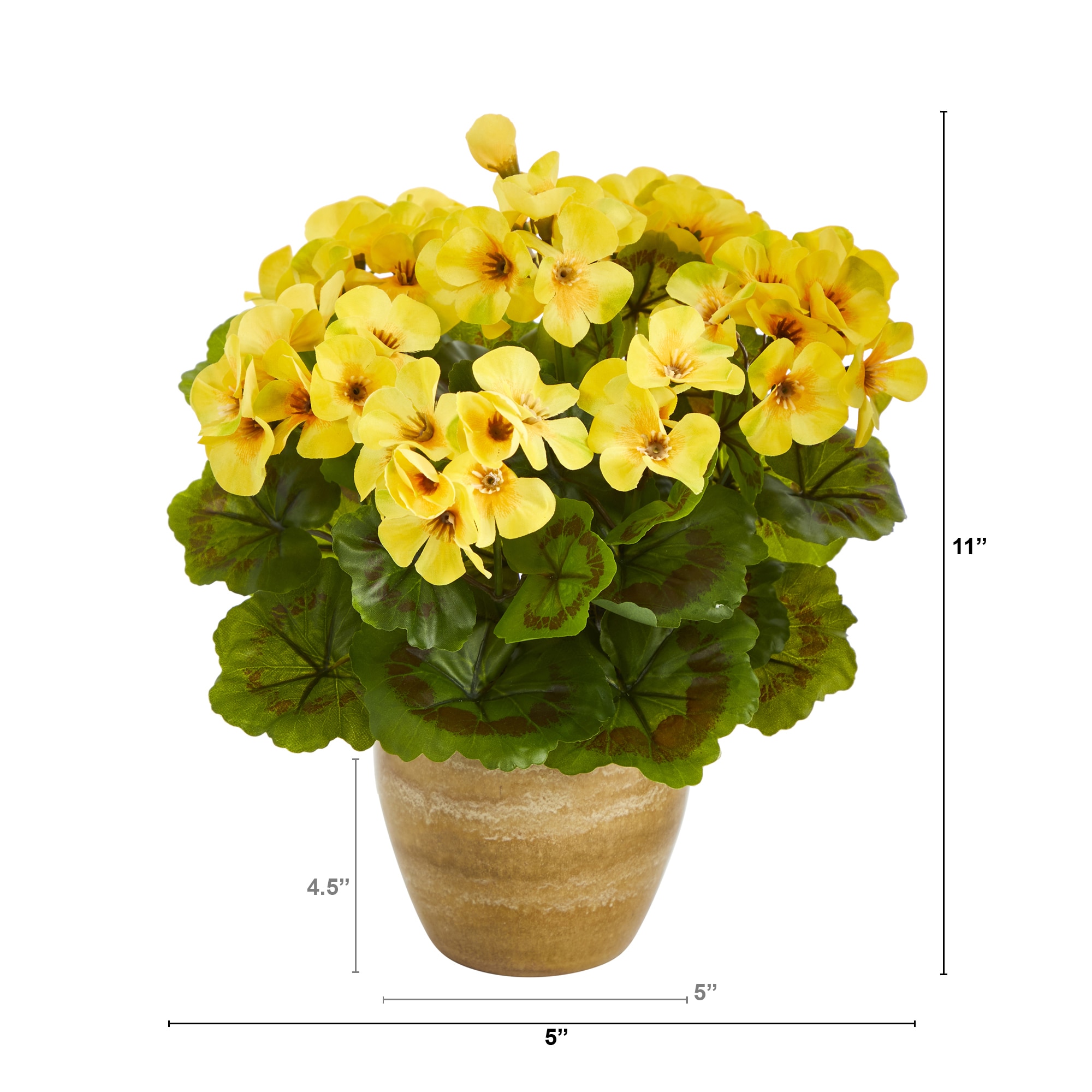 11 Inch UV Resistant Artificial Geranium Plant in Ceramic Planter Indoor - Image 5