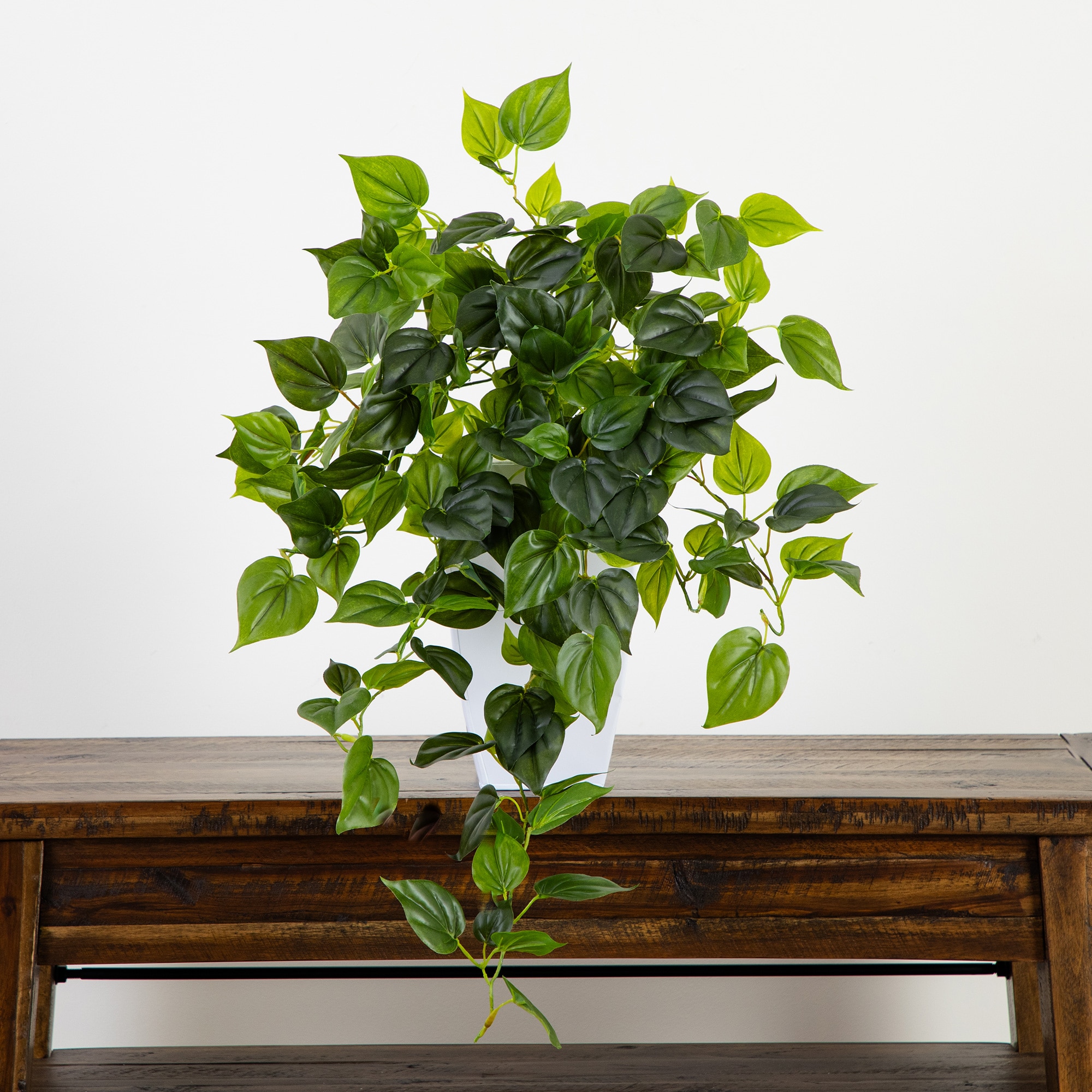32 Inch Philo Hanging Bush Plant Set of 2 UV Coated Indoor Outdoor Decor - Image 7
