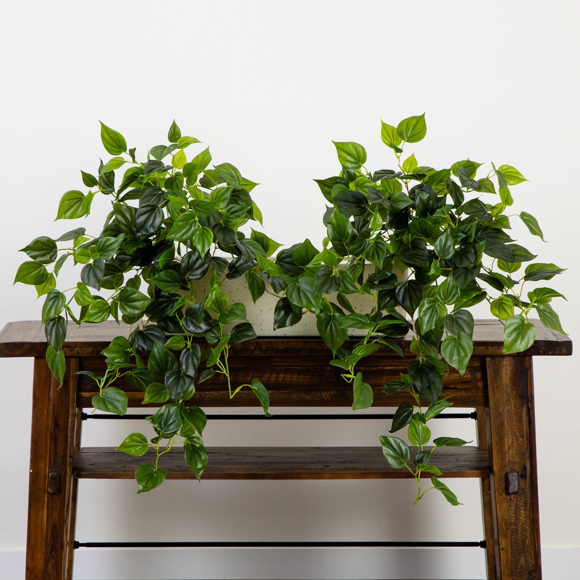 32 Inch Philo Hanging Bush Plant Set of 2 UV Coated Indoor Outdoor Decor - Image 8