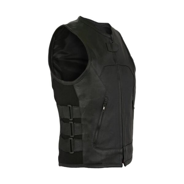 Dream Apparel Women Leather Vest with side straps Conceal Carry Motorcycle Vest