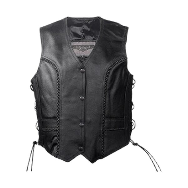 Dream Apparel Womens Leather Vest With Side Laces