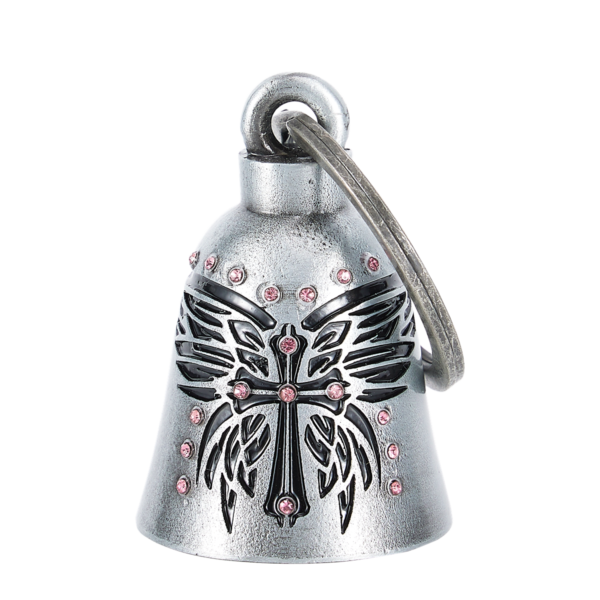 Motorcycle Bell Dream Apparel Celtic Cross Butterfly Wings Pink Rhinestones