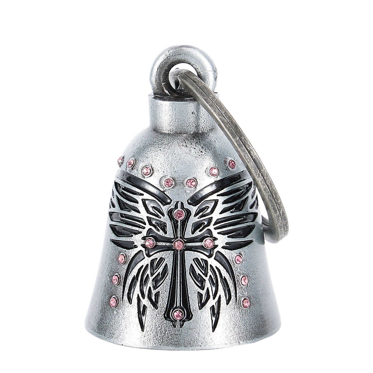 Motorcycle Bell Dream Apparel Celtic Cross Butterfly Wings Pink Rhinestones