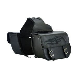 Genuine Naked Leather Concealed Carry Saddlebag with Flame
